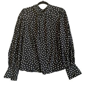 Sanctuary Polka Dot Long Sleeve Blouse Top